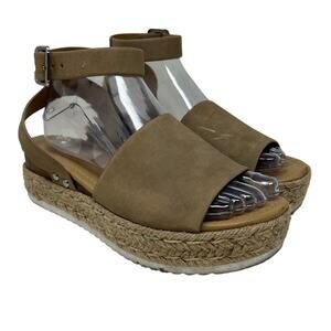 Soda Topic Open Toe Buckle Ankle Strap Platform Espadrilles Casual Sandal 8